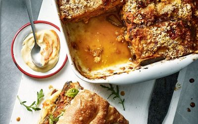Aubergine parmigiana sandwich